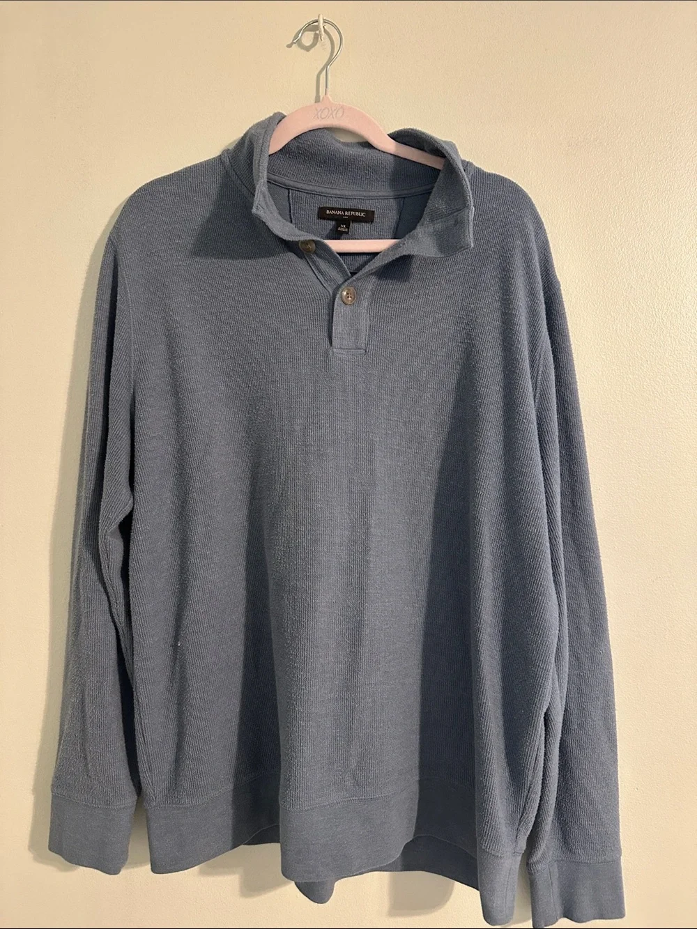 Banana Republic Men’s Slate Blue button-Up Knit Sweater
